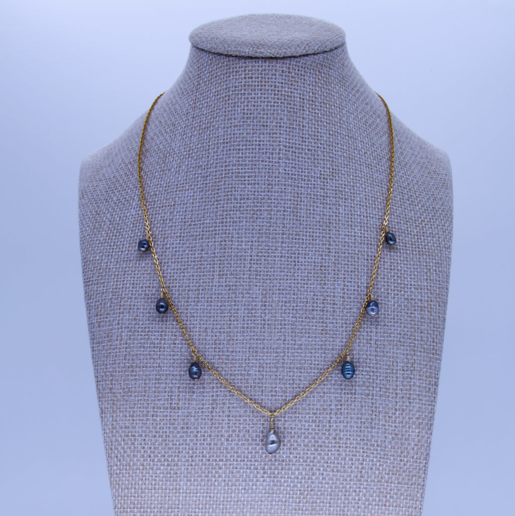Eclipse Necklace | Tahitian Keshi Pearl Necklace