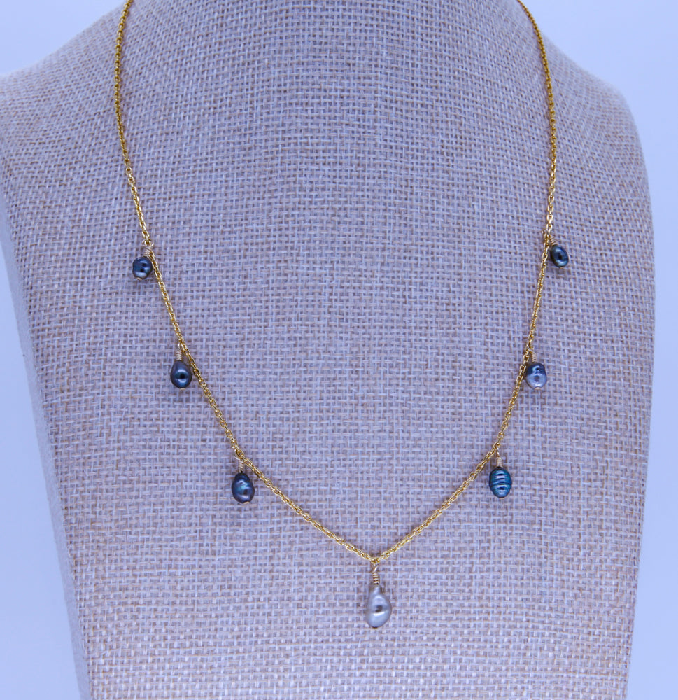 Eclipse Necklace | Tahitian Keshi Pearl Necklace