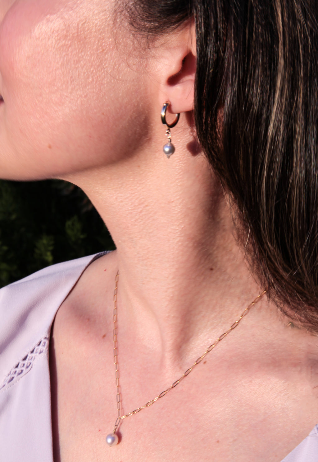 Amalfi Hoops | Silver Akoya Pearl Earrings